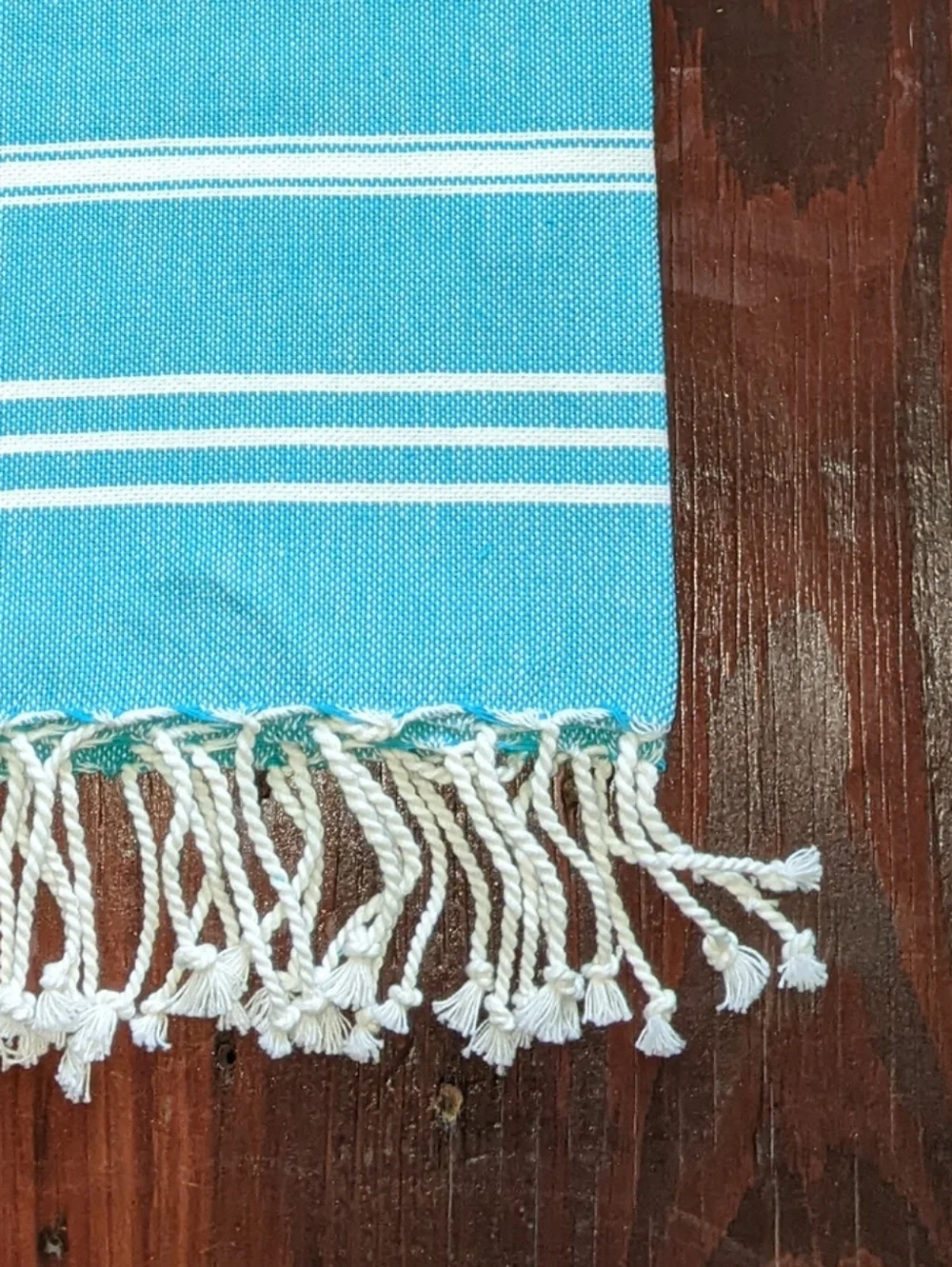 Turkish-Style Aqua Blue Hand Towel - Set of 4, NWT